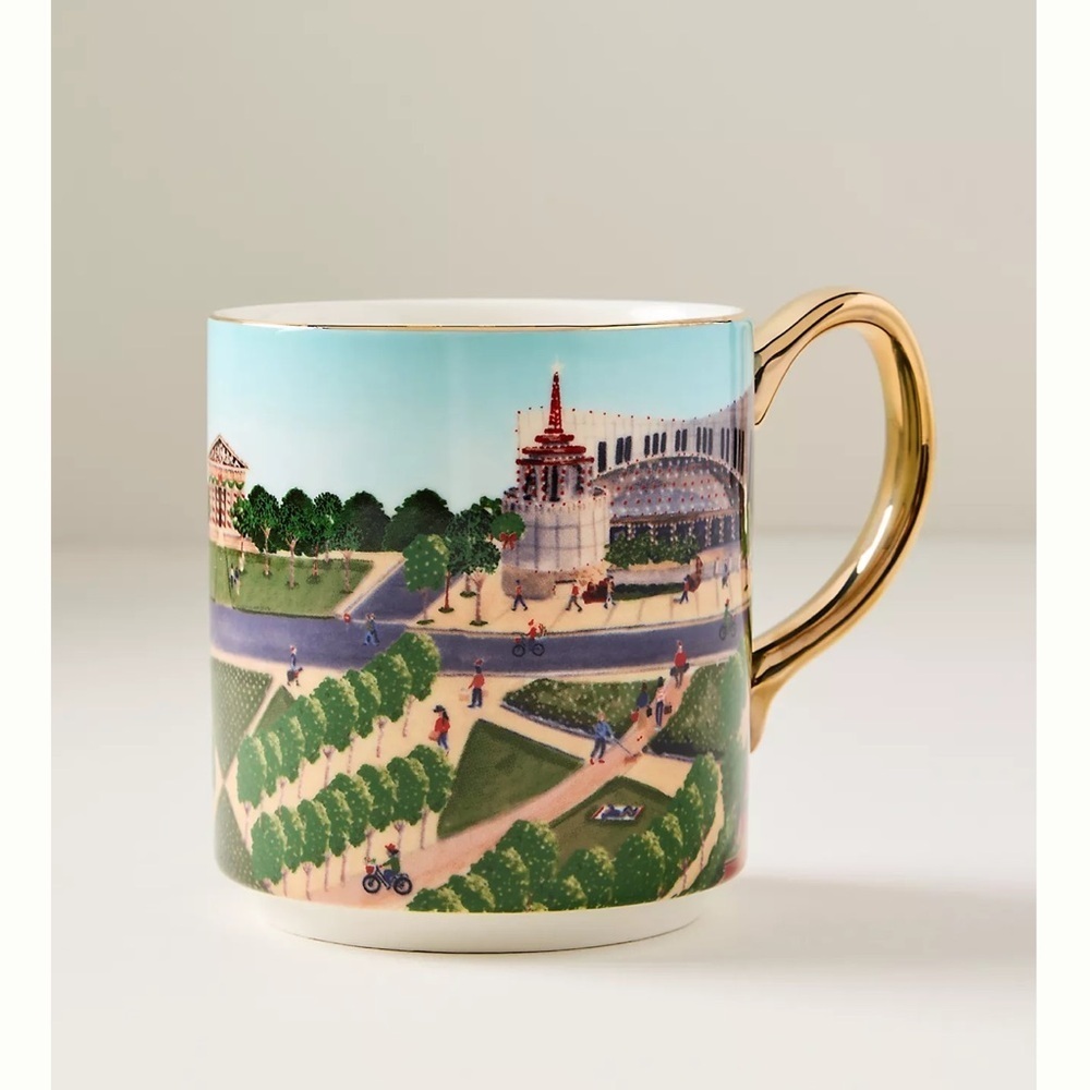 NWT 2025 Anthropologie Holiday in the City Stoneware Mug Nashville‎